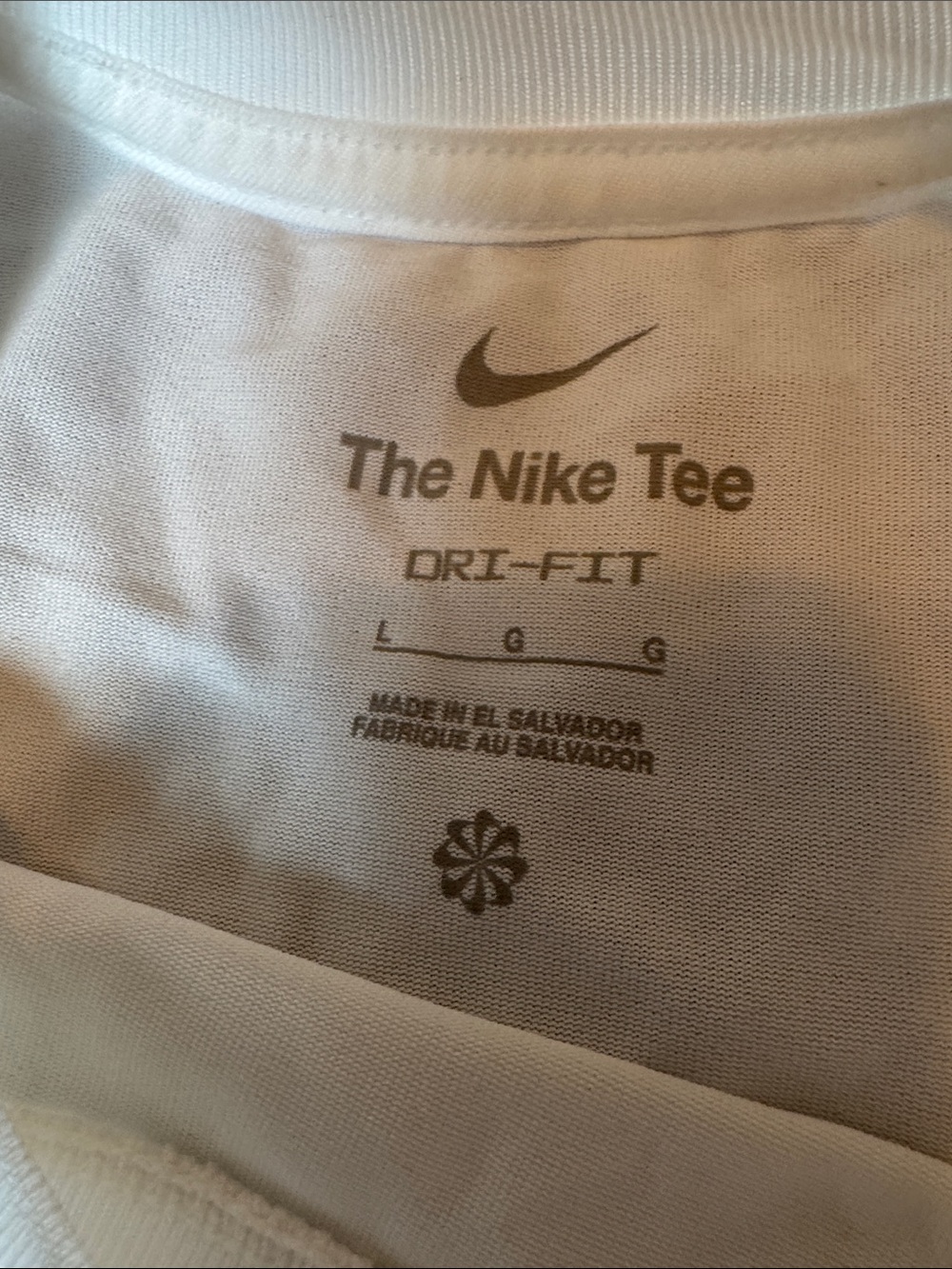 Nike White Short Sleeve Tee with Black Swoosh - Picture 2 of 3